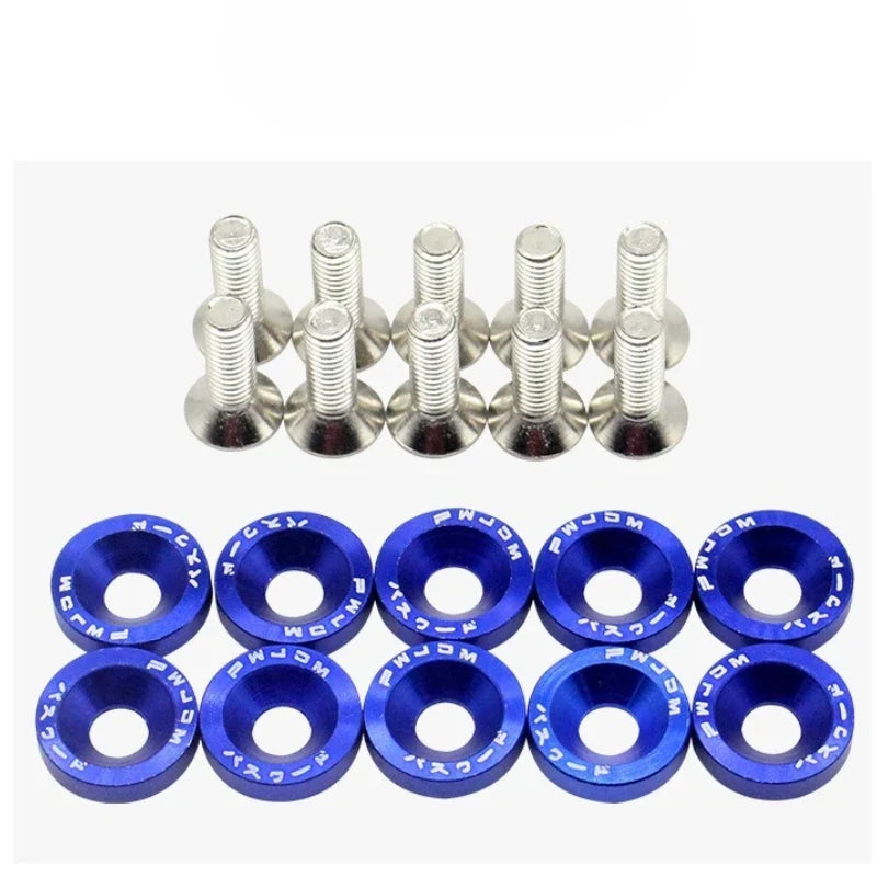 JDM Fender Washers M6 Bolt Set Car Modification Gasket Screw Fender Bumper Engine Aluminum Concave Screws Hex Fastener for Honda