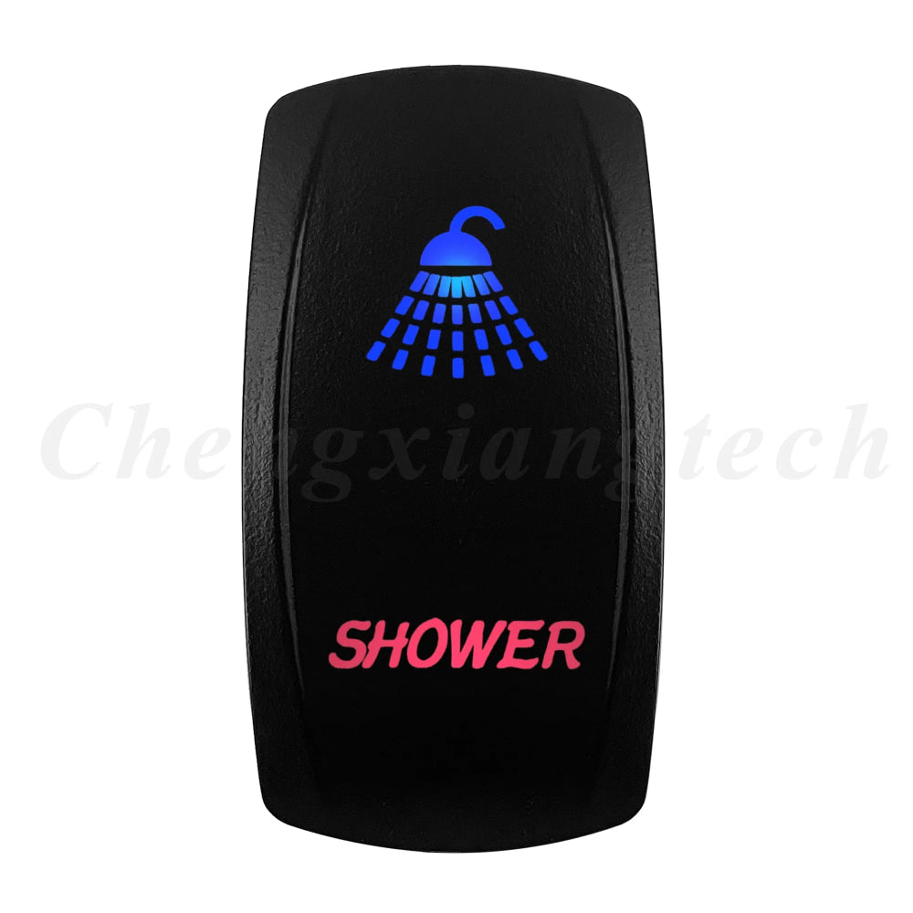 Waterproof 5 Pins SPST On/Off Rocker Switch Blue & Red Led 20A/12V 10A/24V Toggle Switch GPS for Cars,Trucks, RVs, Boats