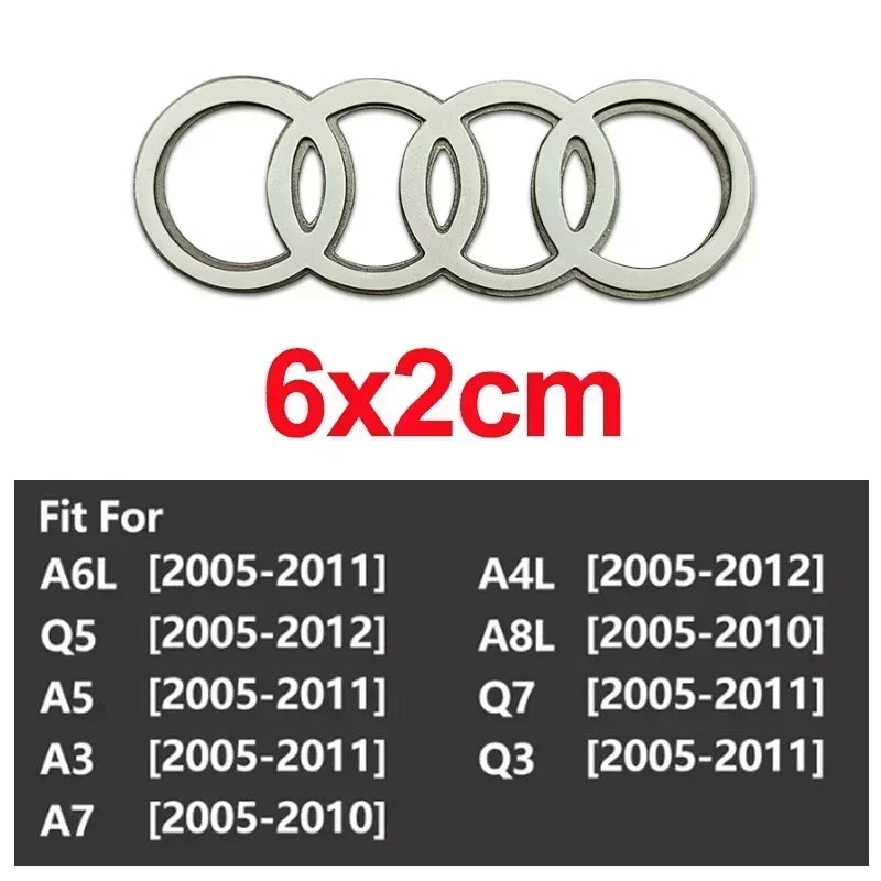 Alloy Car Steering Wheel Logo Emblem Cover for Audi A3 A4 A7 A6 A1 Q5 Q3 Q7 A5 A4L A6L A8L Auto Interior Center Sticker Badge