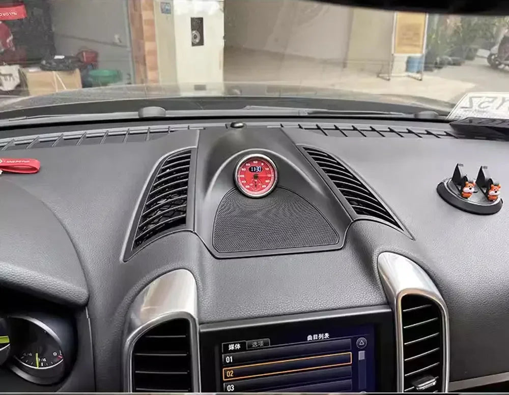 Car Stopwatch Panel Cover For Porsche Cayenne 958 chrono watch Interior Center Dashboard Clock Compass Modification Accessories