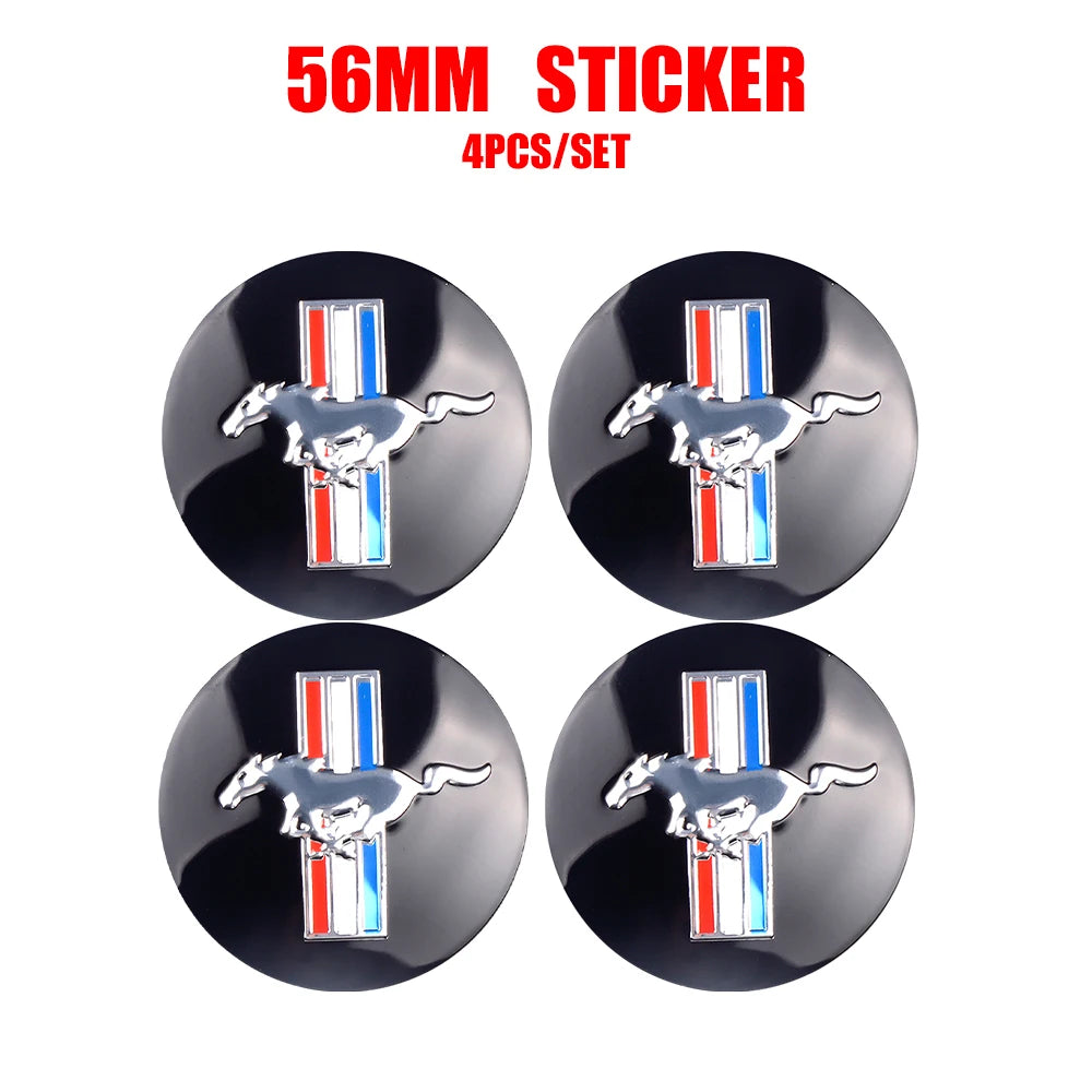 4PCS 56/60mm Car Wheel Hub Caps Badge Covers Auto Accessories For Ford Focus Fiesta Mustang Mondeo Smax Ranger Kuga ST Shelby