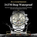 POEDAGAR Luxury Men Wristwatch Hollow Tourbillon Luminous Date Week Man Clock Automatic Mechanical Stainless Steel Men's Watches