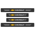 Car Door Threshold Scuff Plate Carbon Fiber Decals Stickers For Chevrolet Cruze Impala Malibu Silverado Cobalt Impala Onix Tahoe