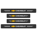 Car Door Threshold Scuff Plate Carbon Fiber Decals Stickers For Chevrolet Cruze Impala Malibu Silverado Cobalt Impala Onix Tahoe