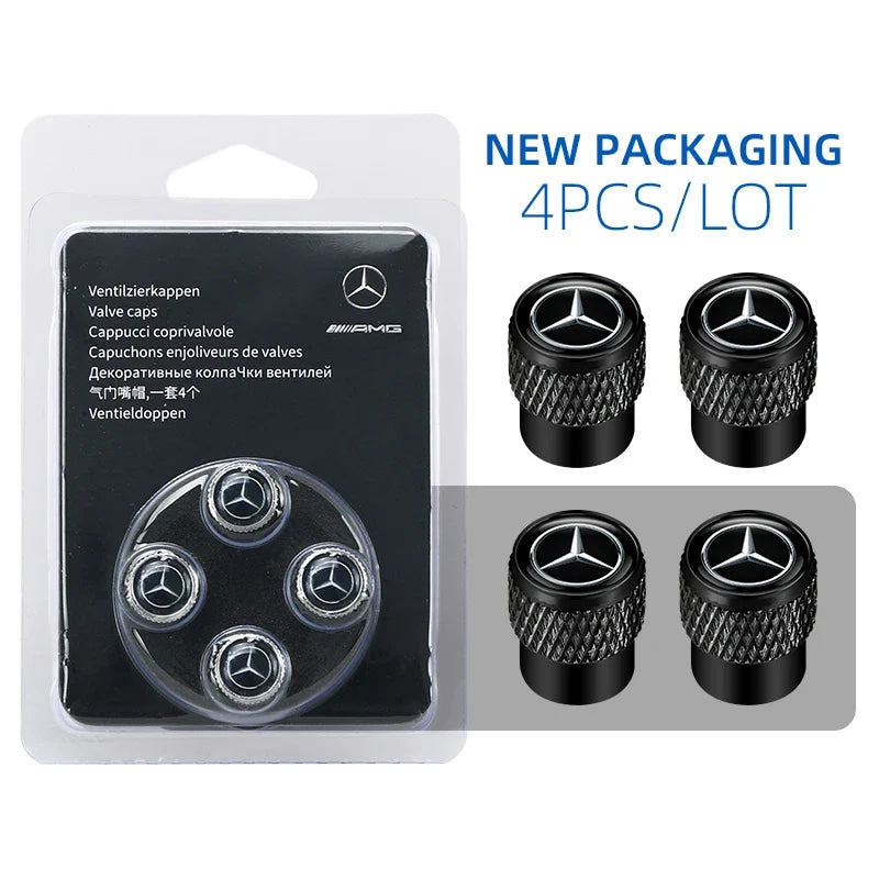 Car Wheel Stem Air Valve Cap Tire Dust Cover for Mercedes Benz W202 W203 W204 W208 W210 Accessories Interior Mouldings XSQMM-BEZ