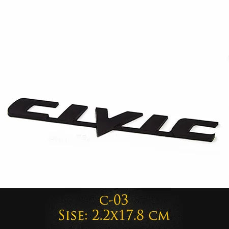 3D Metal Ivtec Letter Emblem Badge Decal Car Styling For Honda Civic Logo Car Rear Tail Trunk Stickers Decals Auto Accessories