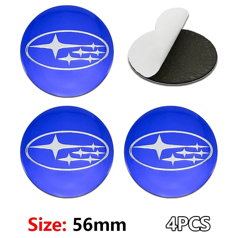 For Subaru STI XV Tribeca Forester Impreza Outback Legacy  56/60mm Car Wheel Center Badge Stickers Hub Cover Emblem Decal