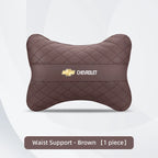 Nappa Leather Car Headrest Neck Pillow Waist Cushioning For Chevrolet Spark Captiva Cruze Malibu Equinox Trax Camaro Blazer