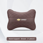 Nappa Leather Car Headrest Neck Pillow Waist Cushioning For Chevrolet Spark Captiva Cruze Malibu Equinox Trax Camaro Blazer