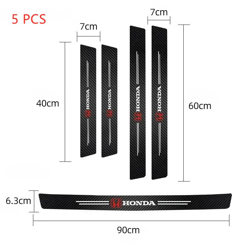 4/5 pcs Car Emblem Threshold Anti Scratch Door Sill Protector For Honda Civic Fit Jazz Accord Pilot CRV Odyssey Passport City