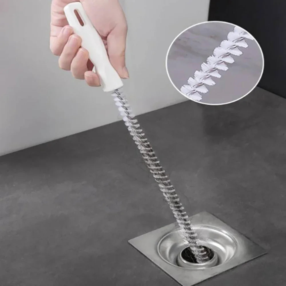 1 cepillo de limpieza de drenaje de fregadero, removedor de obstrucciones de drenaje, cepillo de drenaje de alcantarillado de desbordamiento de fregadero flexible para baño y cocina