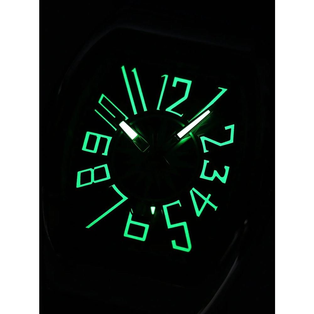 DENVOSI Men's Barrel shaped Watch, Luxury Fluorescent Silicone Strap, Men's Fashion, Leisure, Sports Quartz Watch