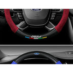 For Ford Mondeo Focus Raptor Puma Edge Explorer Ecosport Ranger F150 Kuga Car Suede Carbon fiber Anti-slip Steering Wheel Cover