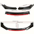 3PCS Universal Car Front Bumper Lip Splitter Lip Body Kit Spoiler Diffuser For BMW For Benz For Audi For VW For Subaru