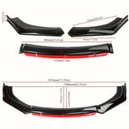 3PCS Universal Car Front Bumper Lip Splitter Lip Body Kit Spoiler Diffuser For BMW For Benz For Audi For VW For Subaru