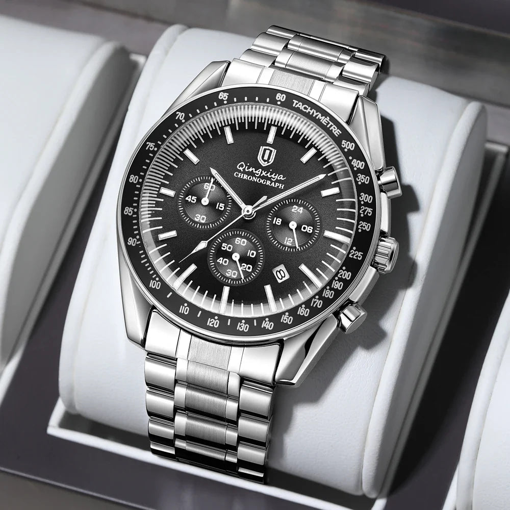 New Men Watch Calendar Business Quartz Watches Mens Top Brand Luxury Sport Waterproof Luminous Stainless Steel Man Wristwatches