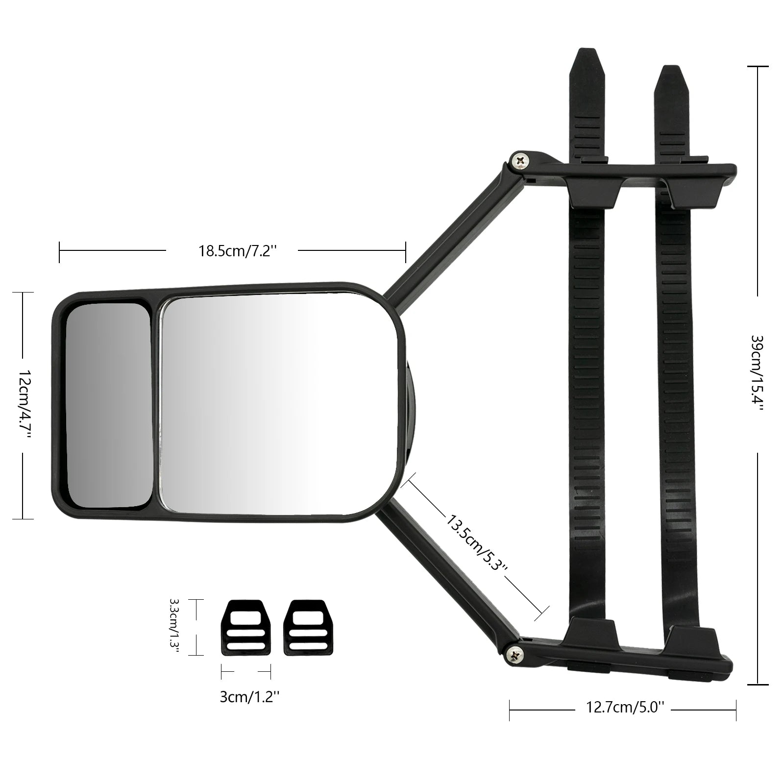 Adjustable Trailer Towing Mirror Trailer Wing Mirror Extension Towing Blind Spot Mirror Car Truck Blind Spot Side-View Mirror