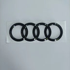 ABS 4-Ring Bright Black Car Hood Front Grill Emblem Rear Trunk Badge V6T Sticker Modified Accessories for Audi S4 2020-2024