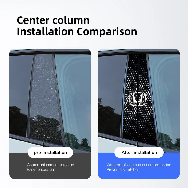 Car Stickers B-Pillar Center Column Decoration Cover Decals Auto Accessorie For Honda Civic FIT CRV Accord Jazz HRV Insight CRZ