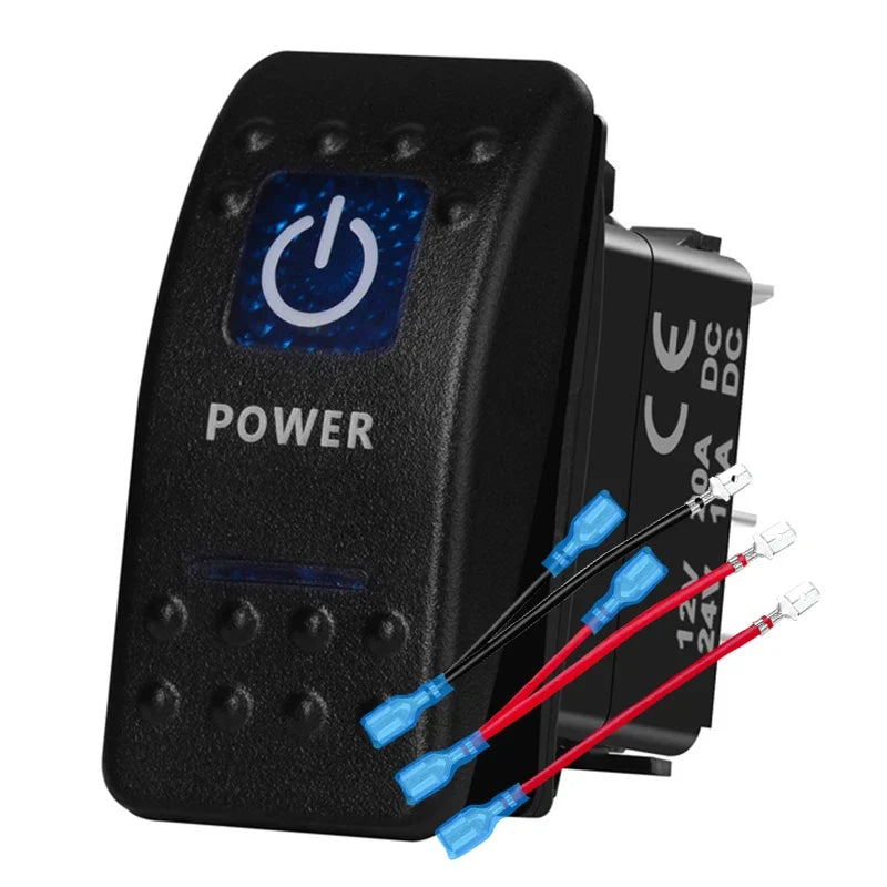 12v/24v Blue Led Light 5 Pin On Off SPST Rocker Switch 7 Pin On Off On ARB Carling Style Car Boat Waterproof Push Switch