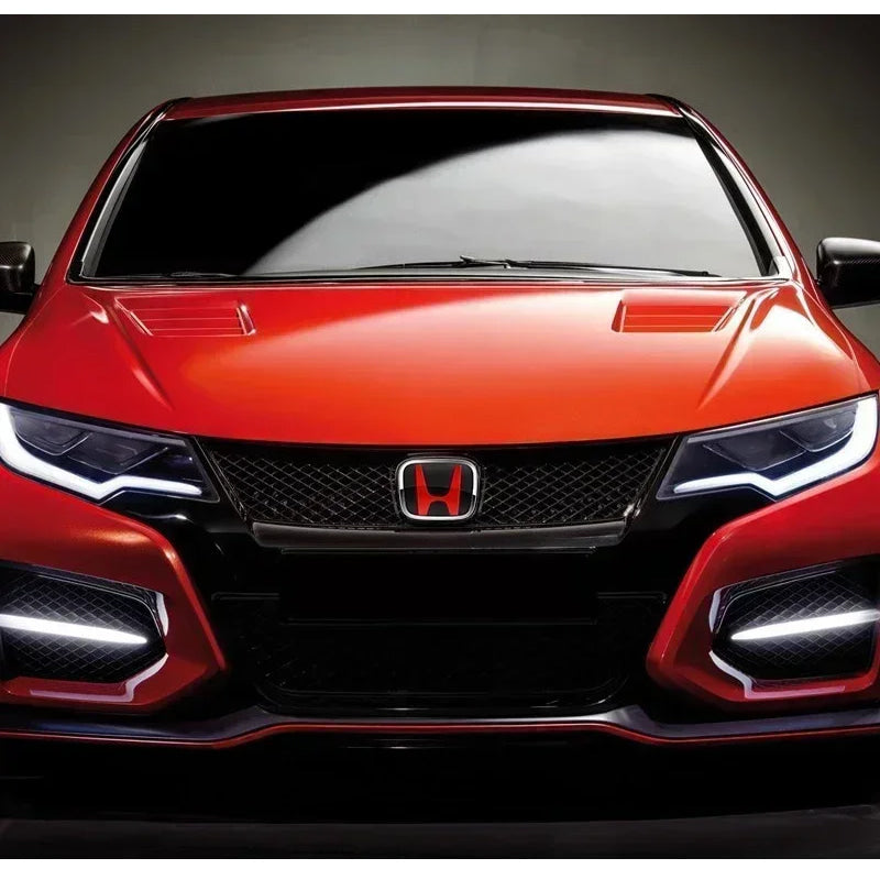 Car Hood Front Grill Rear Trunk H Emblem Logo Sticker For Honda Civic Fit Jazz Accord CRV HRV City Odyssey Passport Pilot Vezel