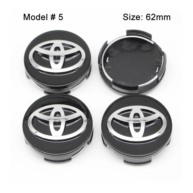 4Pcs 57/62mm Car Wheel Center Hub Cap Rim Cover For Toyota Corolla RAV4 LEVIN Yaris C-HR Camry Prado Prius Car Auto Accessories