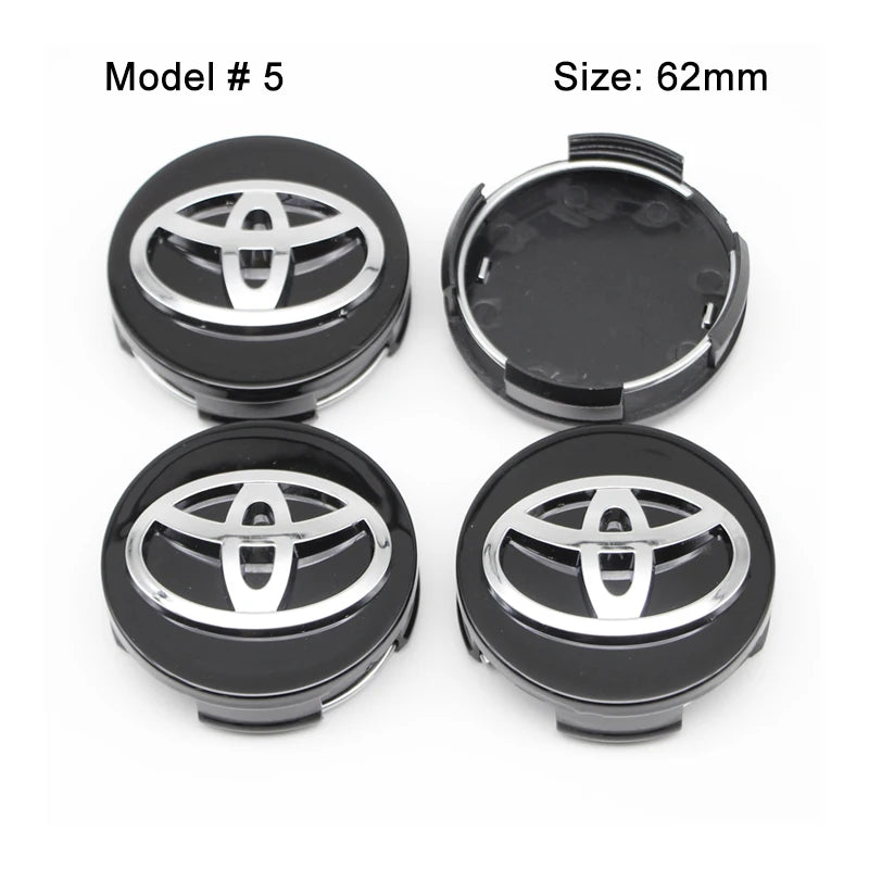 4Pcs 57/62mm Car Wheel Center Hub Cap Rim Cover For Toyota Corolla RAV4 LEVIN Yaris C-HR Camry Prado Prius Car Auto Accessories