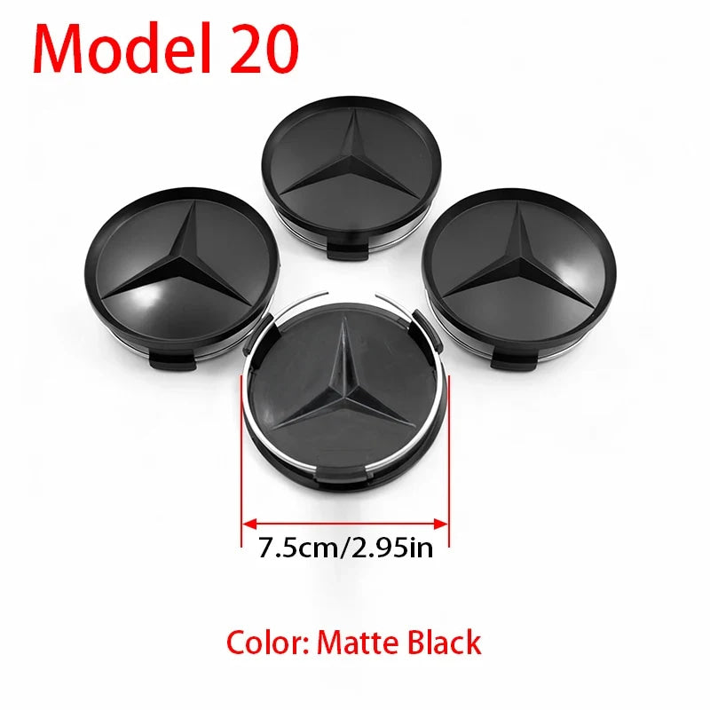 4Pcs 60mm 75mm Car Wheel Center Hub For Mercedes Benz AMG class W205 W203 GLC GLK W206 W220 W211 A180 Cap Rim Cover Accessories