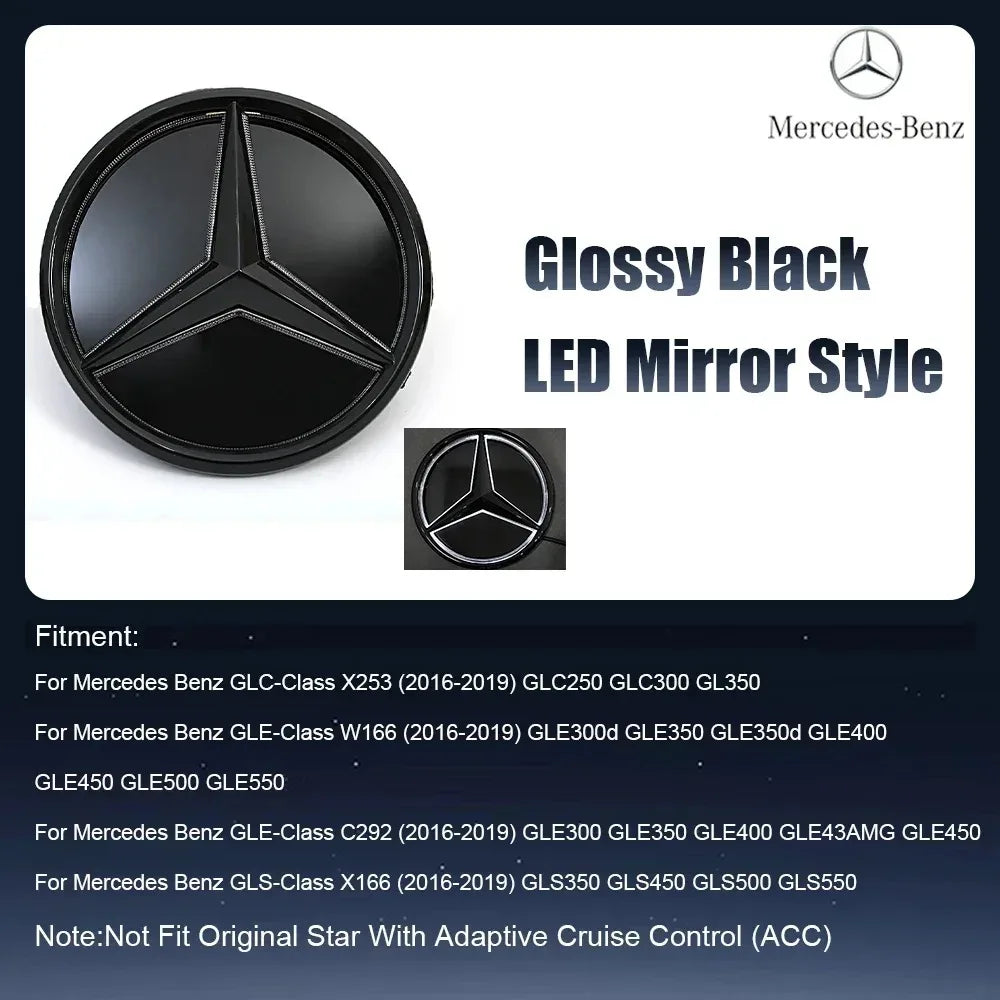 Front Grill Star Emblem  Logo Badge For Mercedes BenzX253 GLE GLC GLS W166 C292 X166 2016-2019