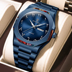POEDAGAR Military Watch For Men Waterproof Luxury Week Calendar Man Wristwatch Quartz Stainless Steel Fashion Men's Watches Male