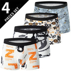 4/5 Uds. Pantalones cortos estampados de talla europea y americana a la moda para hombre, ropa interior cómoda de talla grande para hombre, bañador Sexy