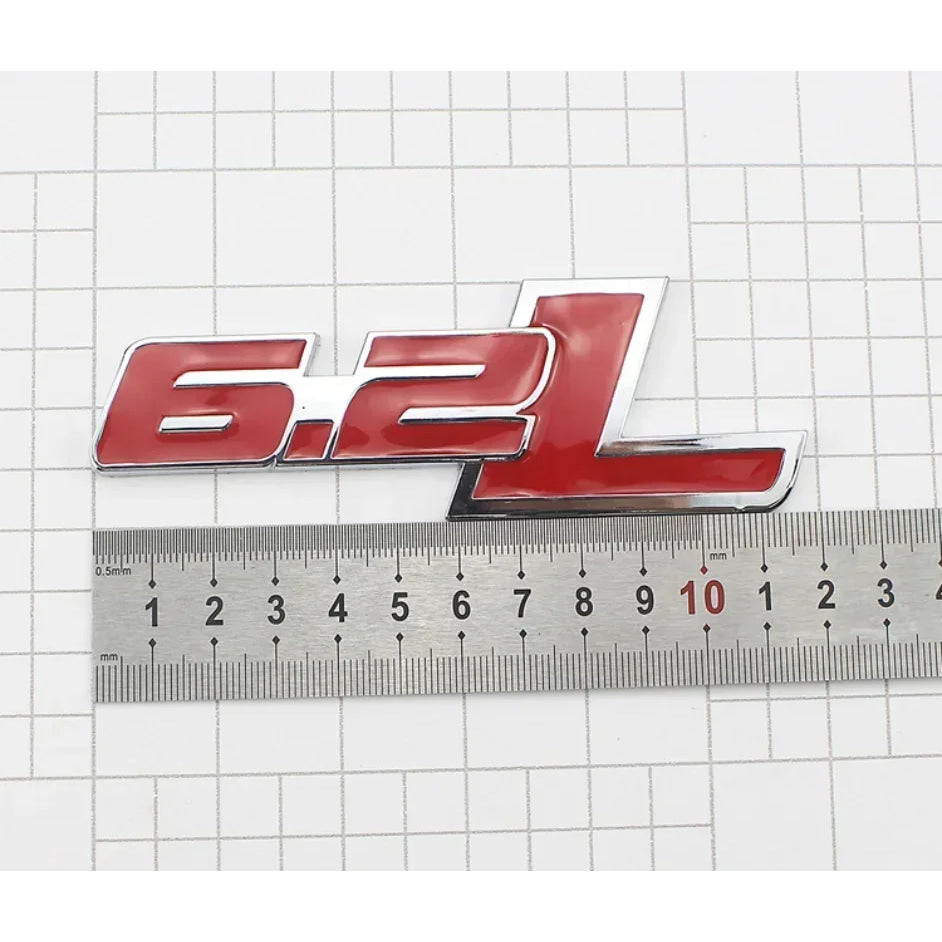 3D Metal 6.2L Logo Car Rear Boot Trunk Emblem Badge Sticker For Ford Raptor F150 Hummer H2 Chevrolet C7 Camaro Dodge Challenger
