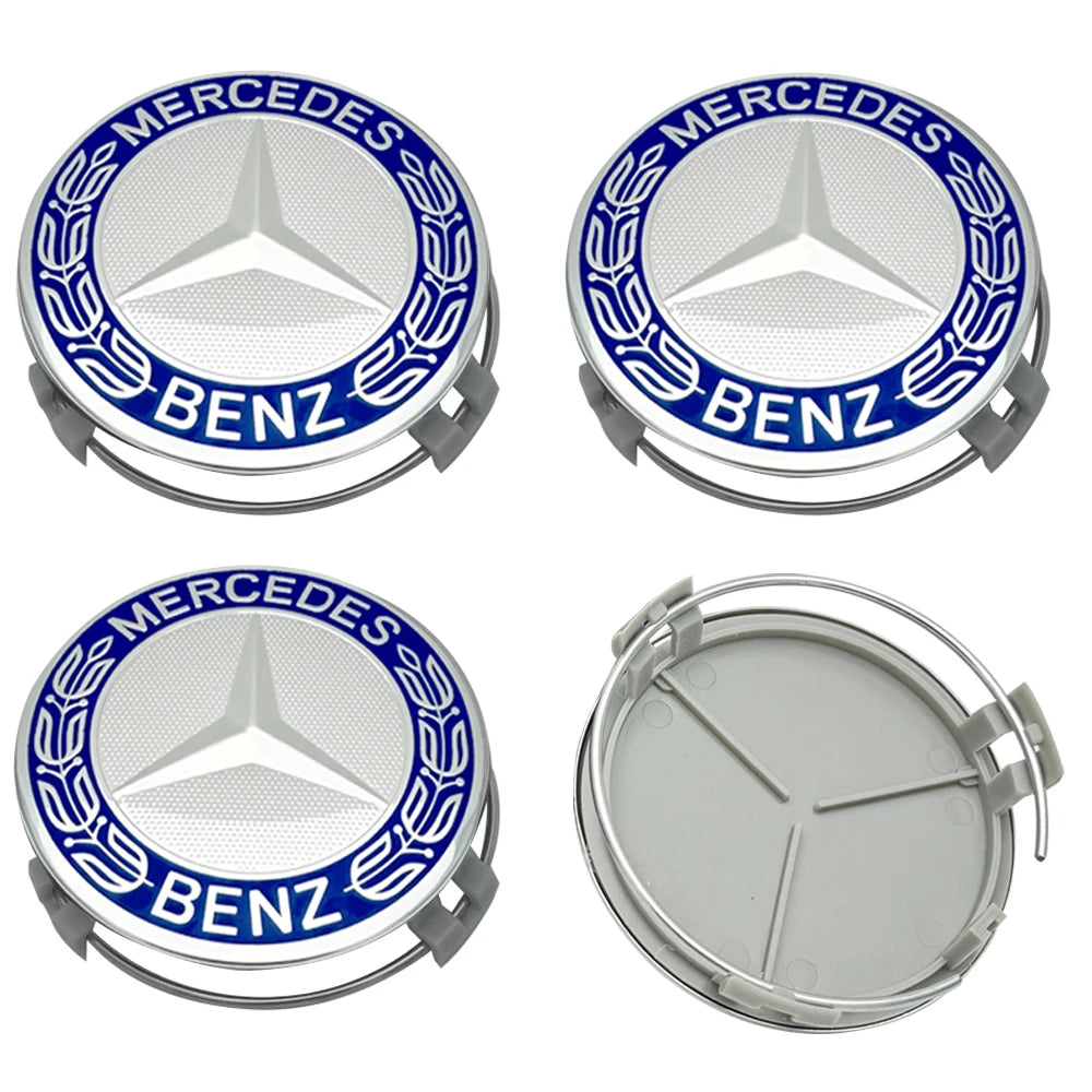 75MM 4pcs Car Wheel Center Covers Hub Caps For Mercedes Benz W203 W204 W210 W168 AMG CLA GLB GLC Interior Mouldings DQLGG-BENC