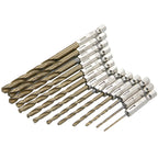 Mango Hexagonal, 13 piezas, taladro helicoidal chapado en titanio, 1,5-6,5mm, taladro eléctrico, destornillador de aire de perforación, juego de accesorios de herramientas