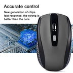 Ratón inalámbrico 2,4G, ratón para juegos de 2,4 Ghz, ratón óptico inalámbrico 6D, Mini ratón silencioso delgado DPI1600 para Macbook, PC y portátil