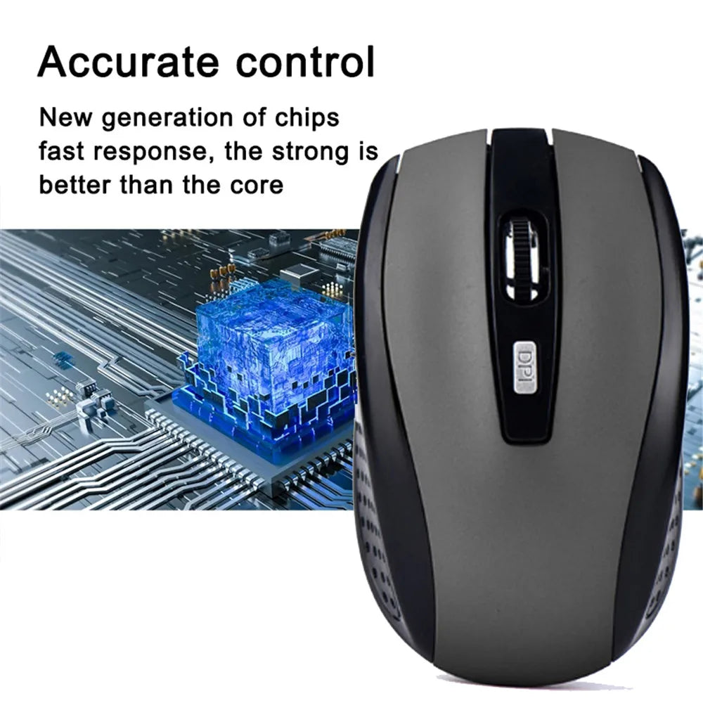 Ratón inalámbrico 2,4G, ratón para juegos de 2,4 Ghz, ratón óptico inalámbrico 6D, Mini ratón silencioso delgado DPI1600 para Macbook, PC y portátil