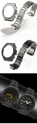 Modification Kit Titanium Case Strap for Ga-b2100 Ga 2100 Ga2110 Casioak Watchband Accessory Refit Bezel Frame No Etching Screws