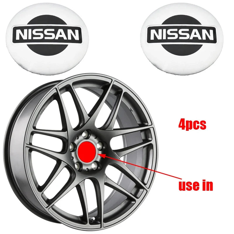 4pcs 3D 68mm 65mm Nissan new car emblem Wheel Center Hub Cap auto Rim refit dust-proof badge covers sticker styling accessories