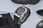 PAGANI DESIGN skeleton Watch Sapphire YS012 Automatic Men’s Quartz Watch Silicone Square Clock Waterproof Relogio Masculino