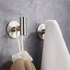 1 Uds., gancho autoadhesivo sin perforaciones, gancho de baño de acero inoxidable, accesorios de baño, organizador de cocina