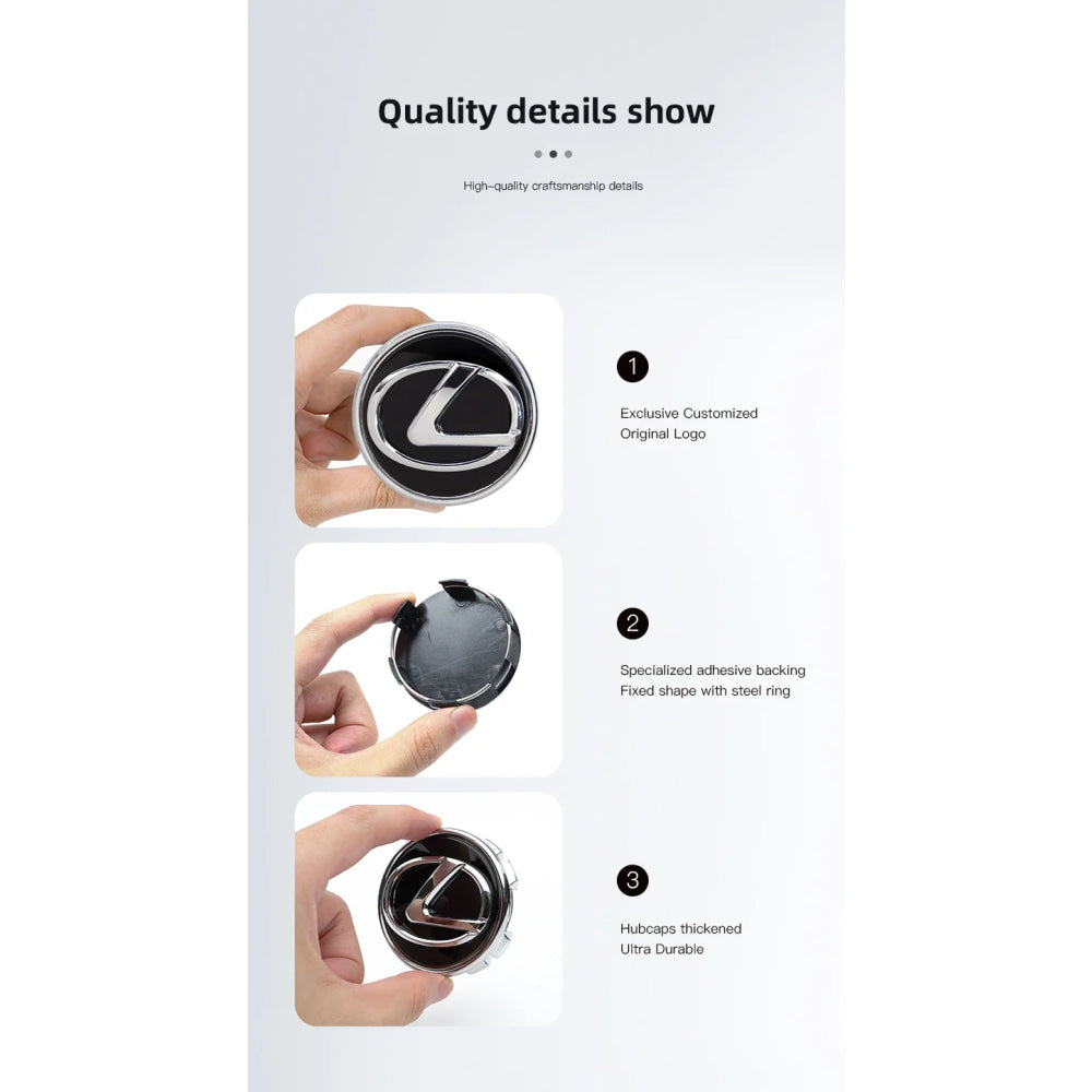 4pcs 62mm Car Wheel Center Hub Cap Rim Dustproof Cover Emblemem For Lexus RX NX UX GX ES260 ES300 LS500 IS250 RX350 LX570 LX600