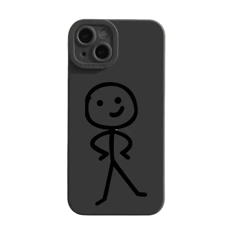 Cartoon Matchman Phone Case For iPhone 11 12 13 14 15 Pro Max XR XS X 7 8 Plus SE 2020 Shockproof Matte Soft TPU Silicone Cover