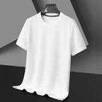 Nueva camiseta de manga corta con cuello redondo y gofres de verano para hombre, Top de manga corta