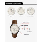 Fossil FS5380 Men's Watch Neutra Chronograph Quartz Leather Strap Vintage Casual Business Wristwatch for Men
