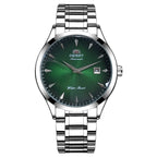 Orient Automatic Men's Watch, Black Dial Stainless Steel Band, Water Resistant Classic Business Wristwatch with Date Display