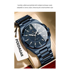 POEDAGAR Sport Original Men Clock Quartz Date Week Luxury Man Wristwatch Waterproof Luminous Stainless Steel Men's Watches Reloj
