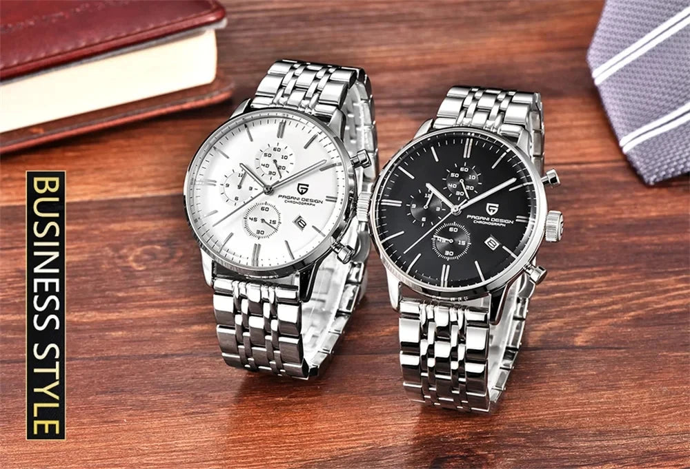 Pagani Design Fashion Luxury Men's Quartz Chronograph Watch Japan VK67 Movement Leather Strap Large Calendar PD-2720K reloj