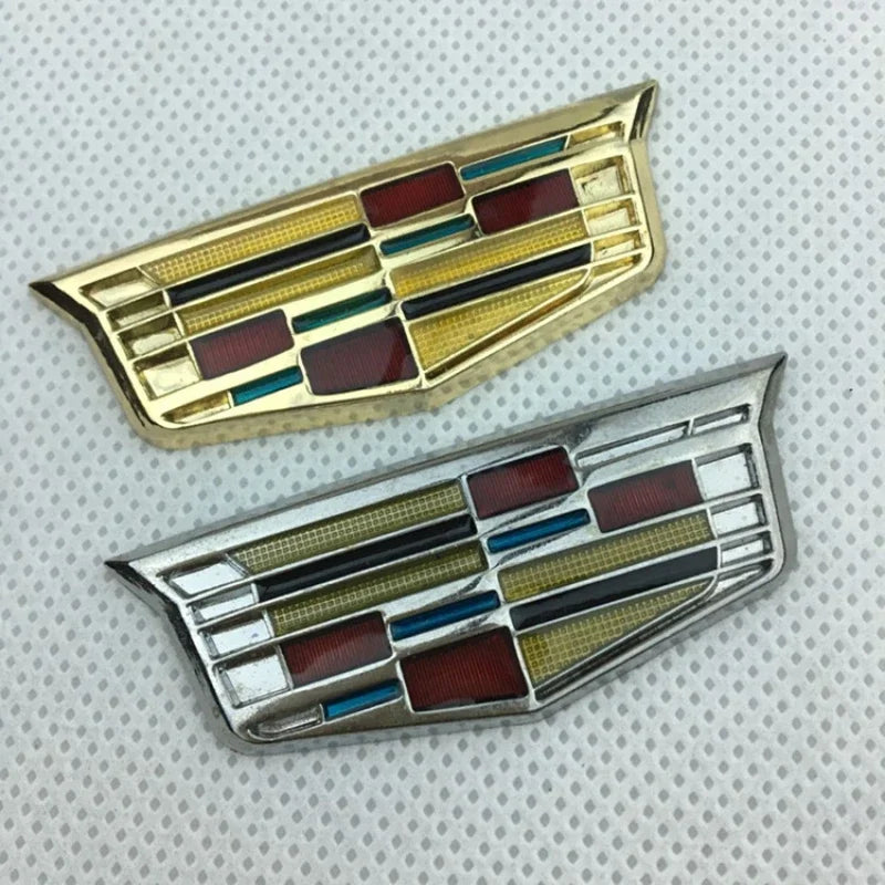 6.3cm/9.2cm Alloy Car Window C-Pillar Badge Sticker Rear Trunk Emblem for Cadillac XT5 ATSL XTS SRX BLS CT4 Escalade Deville DTS