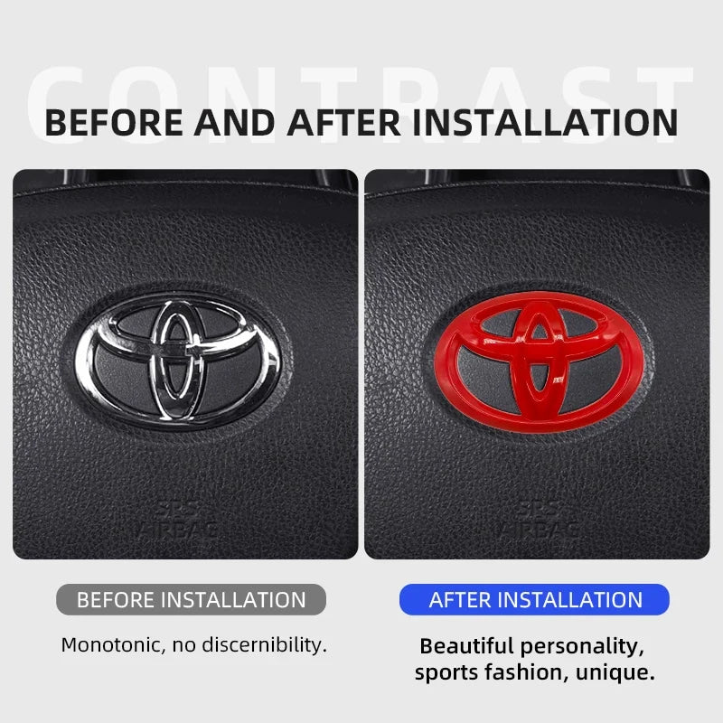 Car steering wheel sticker logo badge decoration For Toyota Hilux Prius Avensis Auris Verso Corolla Camry