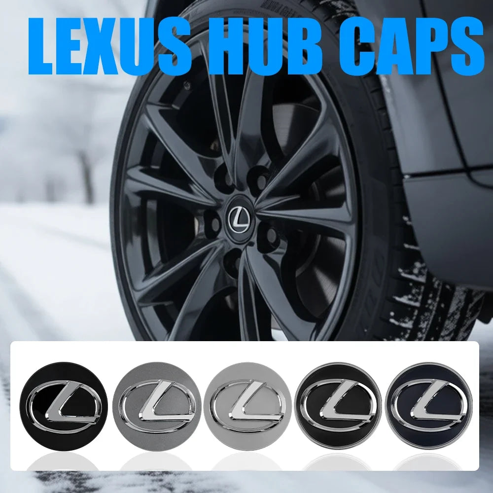 4PCS 60mm For Lexus FSPORT LBX NX RX 350h 450h ES UX 300e GS GX IS Car Wheel Tire Hub Center Cap Cover Auto Exterior Accessories